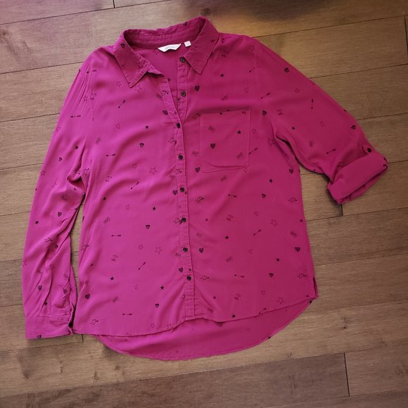 Reitman button up pink blouse - Picture 4 of 6
